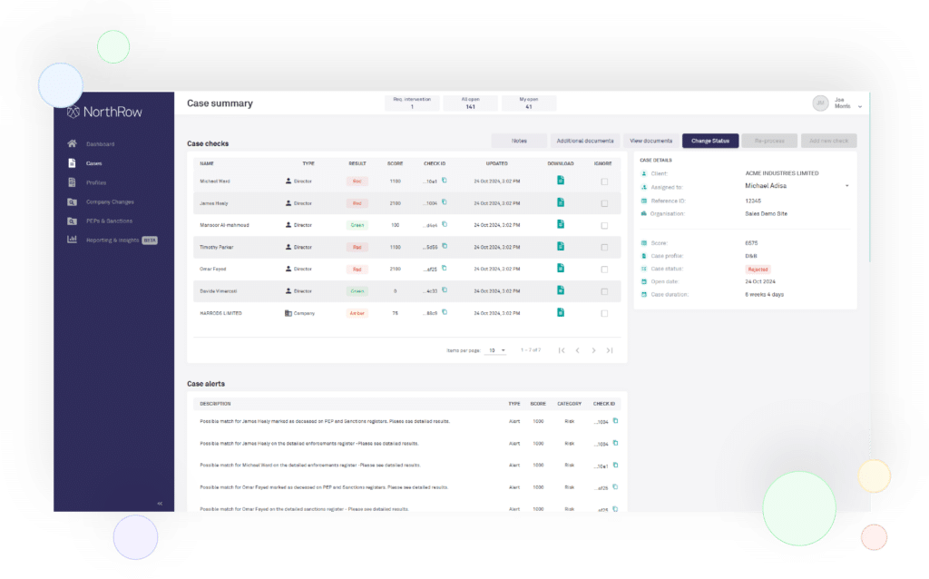 KYC compliance screen