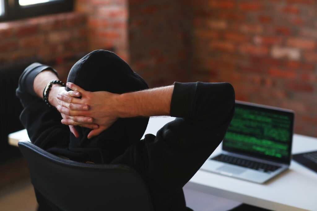 Hacker in front of his computer